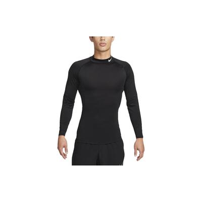 Maglietta Fitness Maniche Lunghe Collo Alto Slim Fit Uomo Top Nera FB7909-010