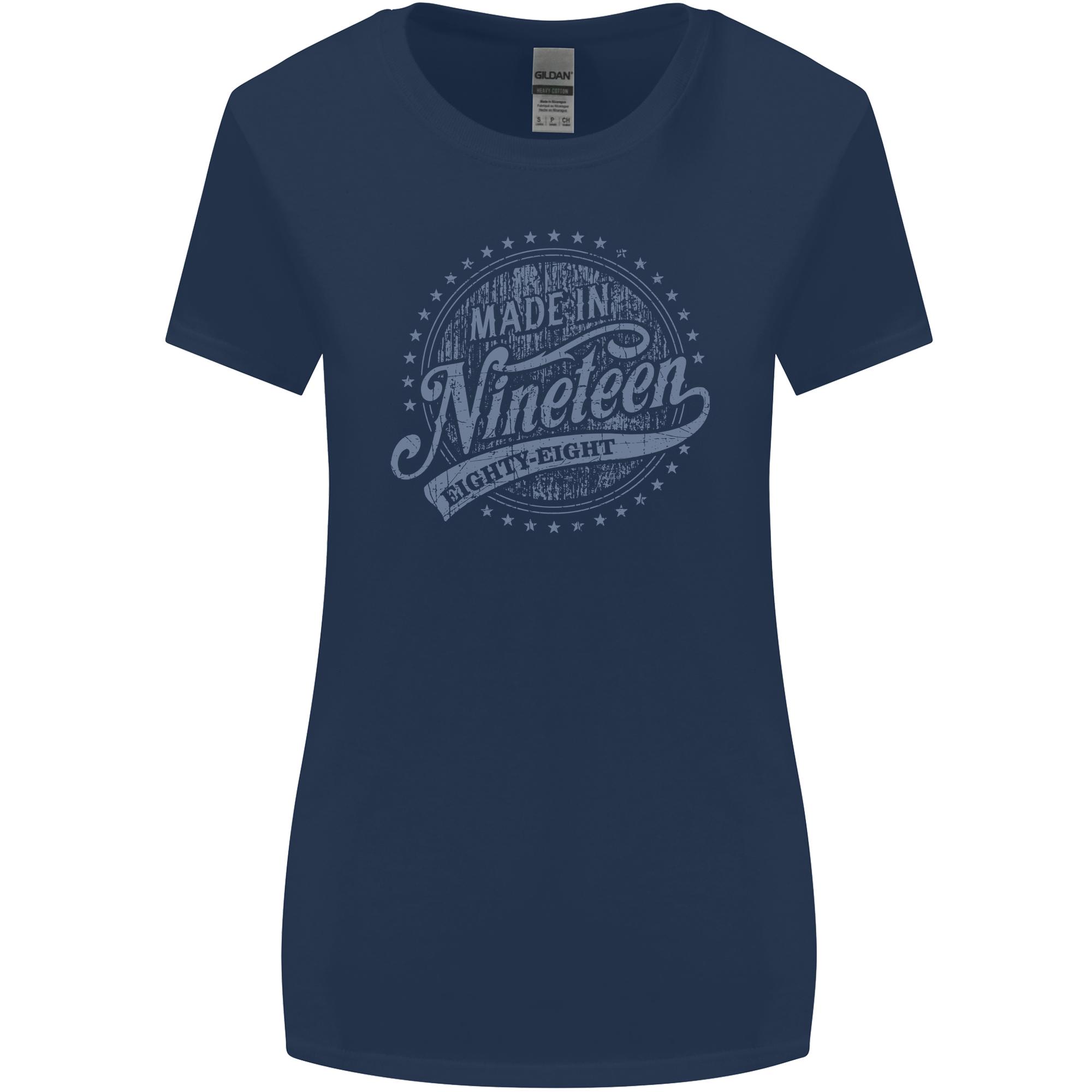 Distressed 38th Birthday Made In 1988 Unisexs Wider Cut TShirt Navy Blue S