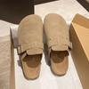 Fashion Autumn Women's Flat Cork Clogs Shoes Fashion Closed Toe Suede Platform Slippers for Women Outdoor Casual Slides Shoes Zapatos