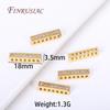 Per Fittings per Gioielli Fatti a Mano DIY, Ottone Placcato Oro 18K Metallo Intarsiato Perline di Zircone Separatori Connettore Quadrato Distanziatore
