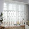 Bestickter Fenstergarnvorhang, Bestickte Tüllvorhänge, Fensterdekoration für Schlafzimmer, Wohnzimmer, Heimdeko