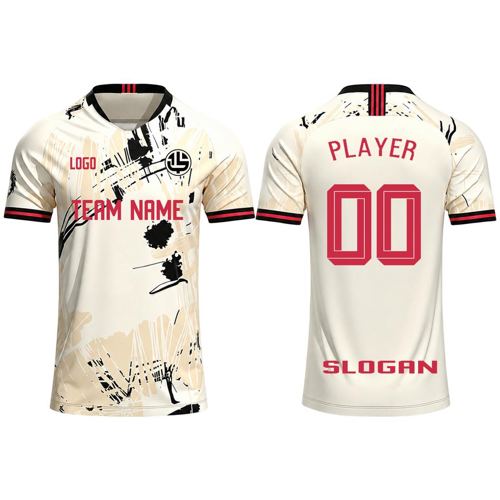 Customizable Soccer Jersey Team Name Logo Player Number Breathable Training Shirt for School Club Sports Practice