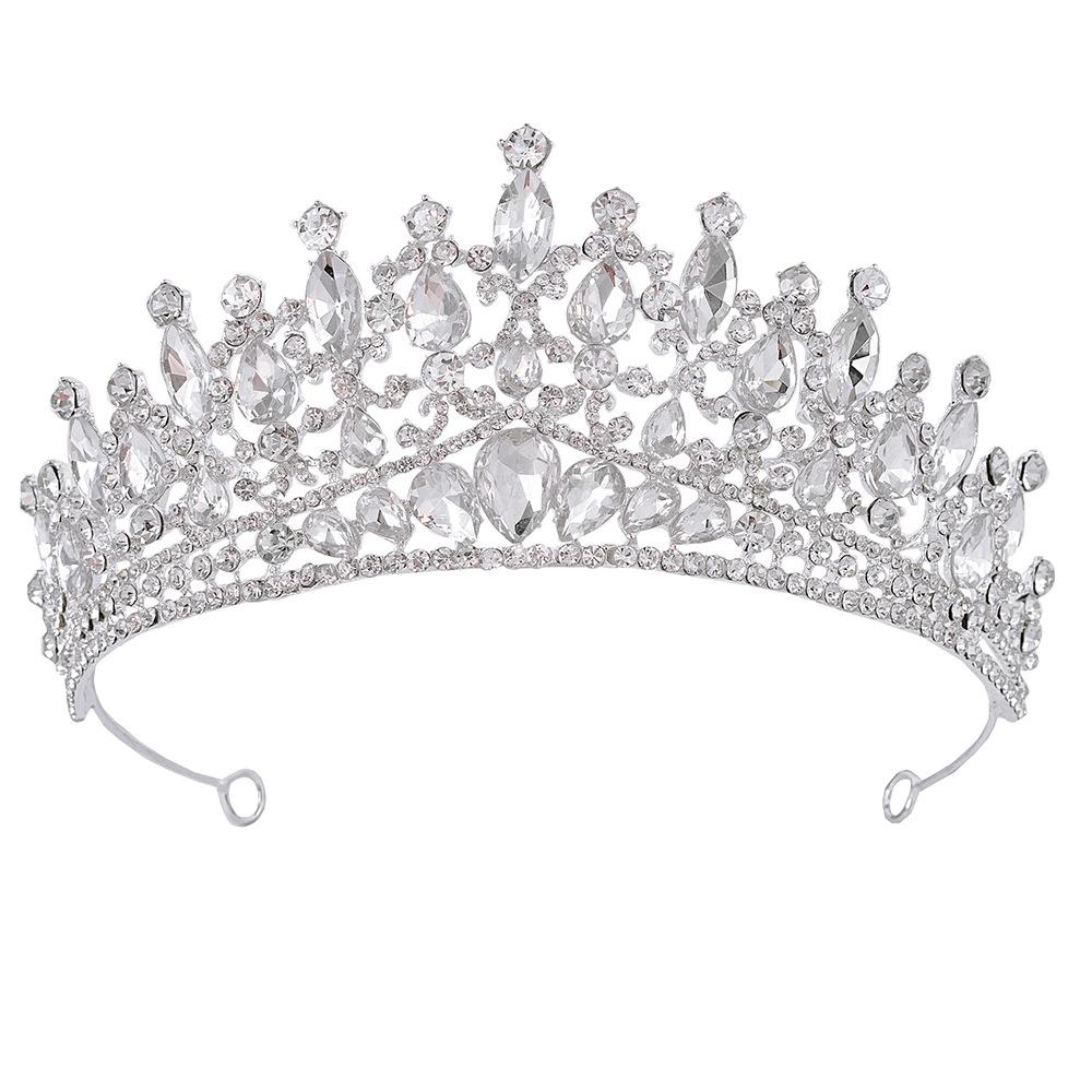 Новый свадебный головной убор Аксессуары Роскошная инкрустированная бриллиантами хрустальная корона Элегантный и ретро аксессуар для волос Свадебная корона невесты