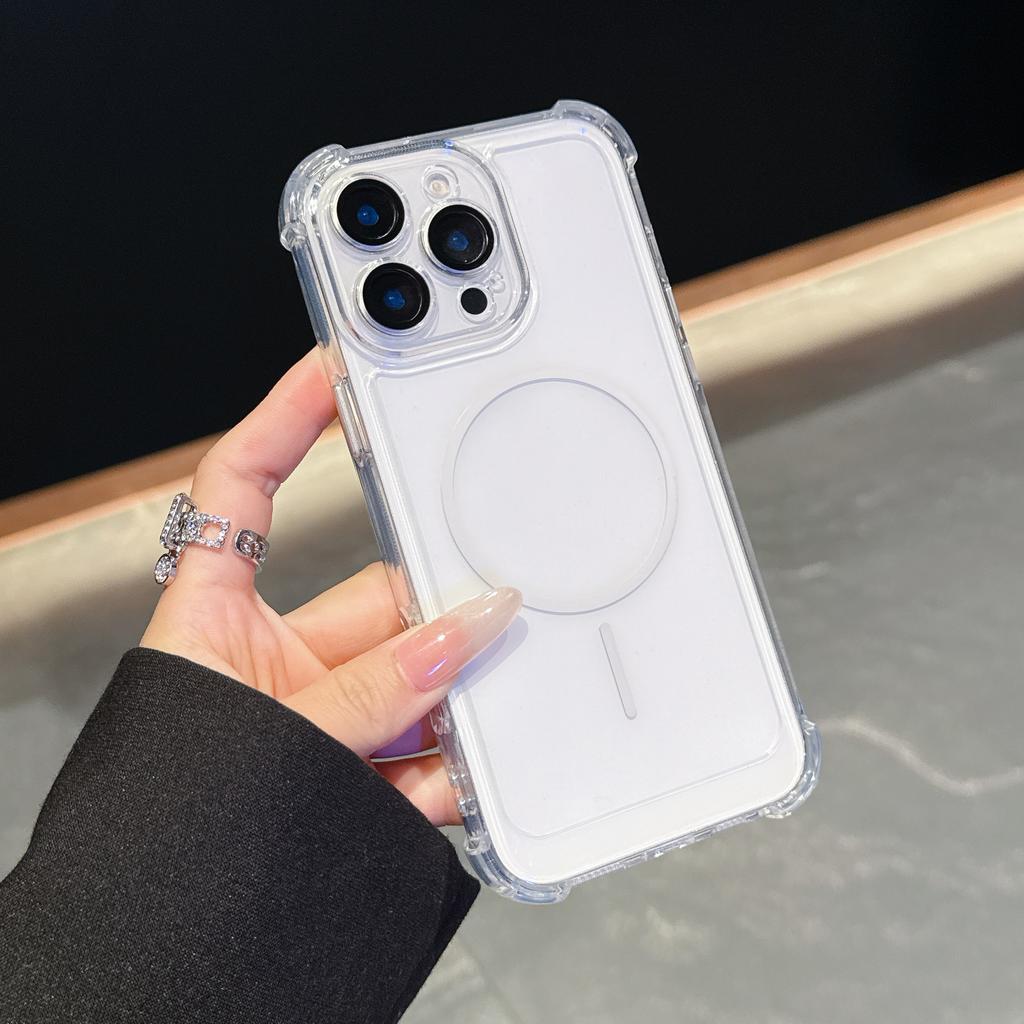 Luxury Clear Shockproof For Magsafe Case for iPhone 11 12 13 14 15 16 Pro Max Plus Magnetic Soft Bumper Hard Acrylic Back Cover