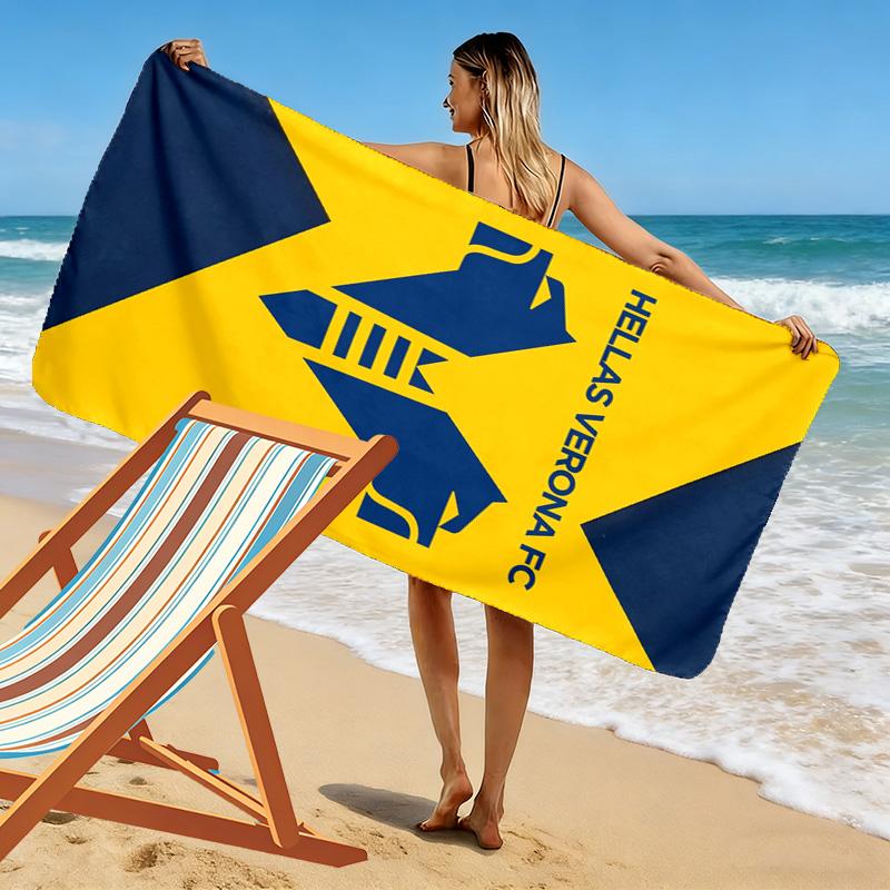 Asciugamano da Spiaggia Stampa Hellas Verona, Asciugamano Grande Morbido Asciugatura Rapida per Spiaggia Campeggio Nuoto
