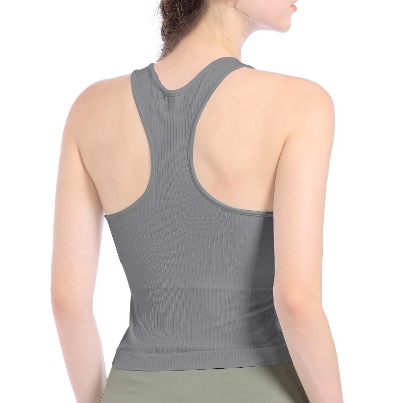 Women's Summer Outer Wear with Bra Pad Camisole Running Fitness Underwear Slim Yoga Sports Tank Top