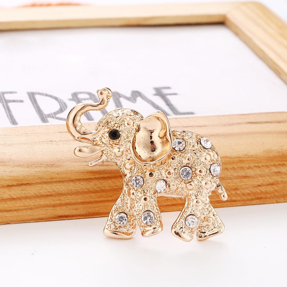 Broche en émail pour hommes, mignon, incrusté de strass, éléphant, Animal, Badge de sac, cadeau