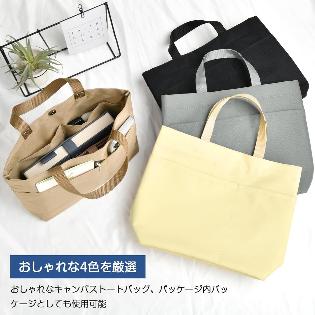 Ganve Felt Tote Bag, Large Capacity, Lightweight, Freestanding, and Self-Standing, for Women, Tote Organizer, Inner Bag, Handbag Accessory, Black