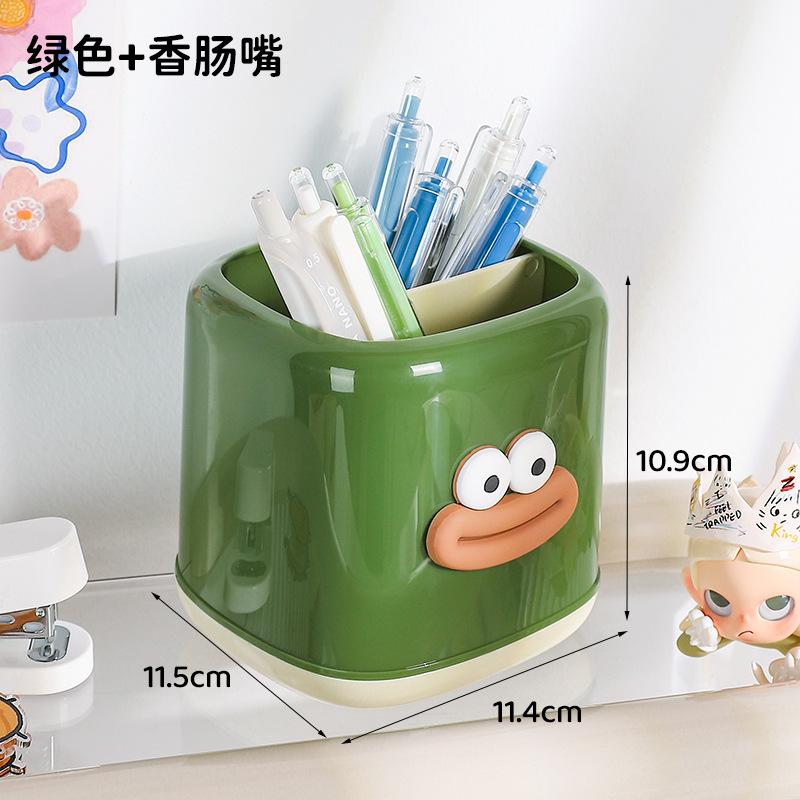 2pcs Student Pen Holder, Stationery Storage Box, Large Capacity Makeup Brush Storage Box, Pen Holder, Funny Big Mouth Appearance