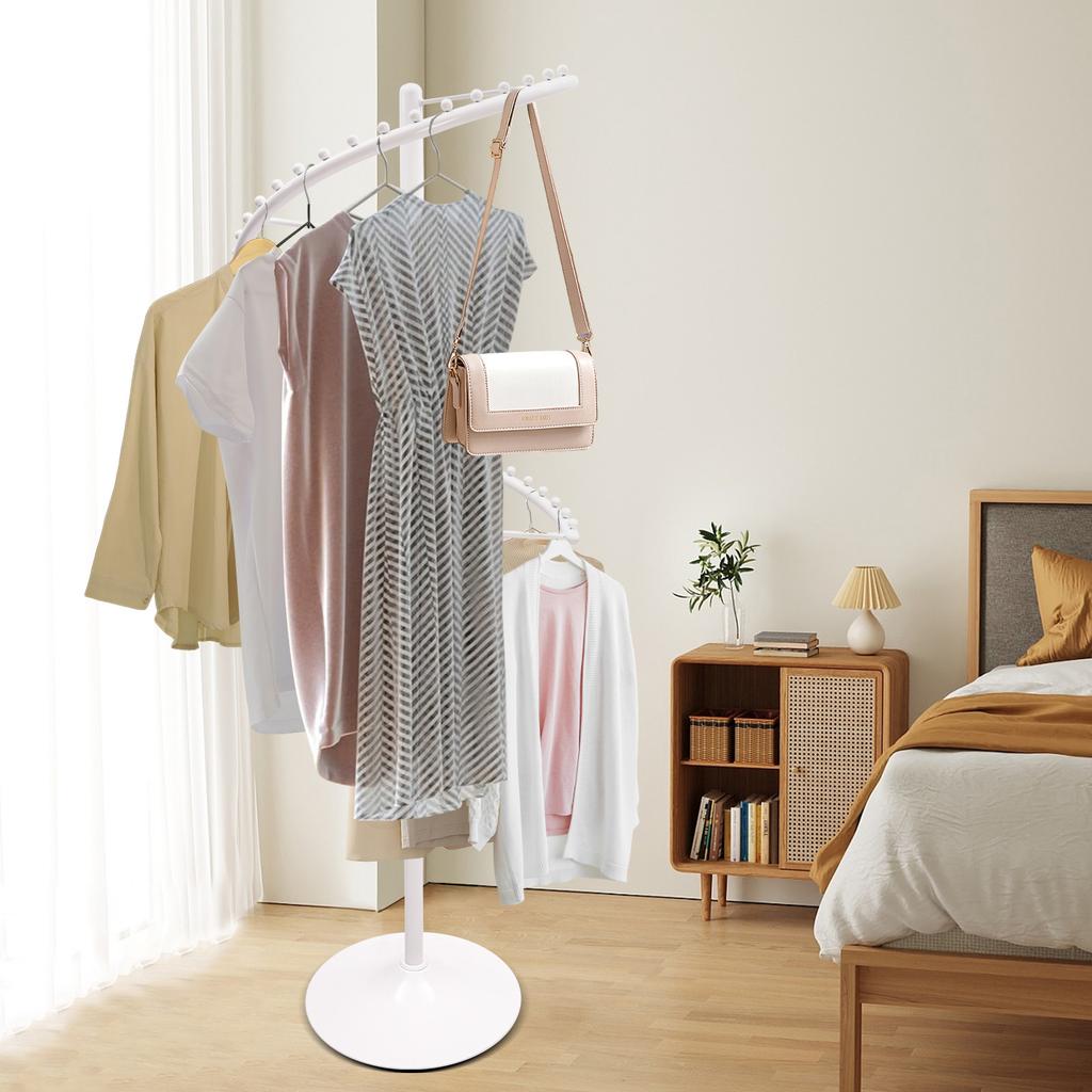 360-Degree Rotating Floor Garment Rack, Clothes Organizer Stand W/ Wheels, Portable Drying Rack for Laundry Room Closet Bedroom