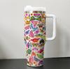 Flower Tumbler 40oz Ice Cup Large Capacity Car Cup Beer Cup