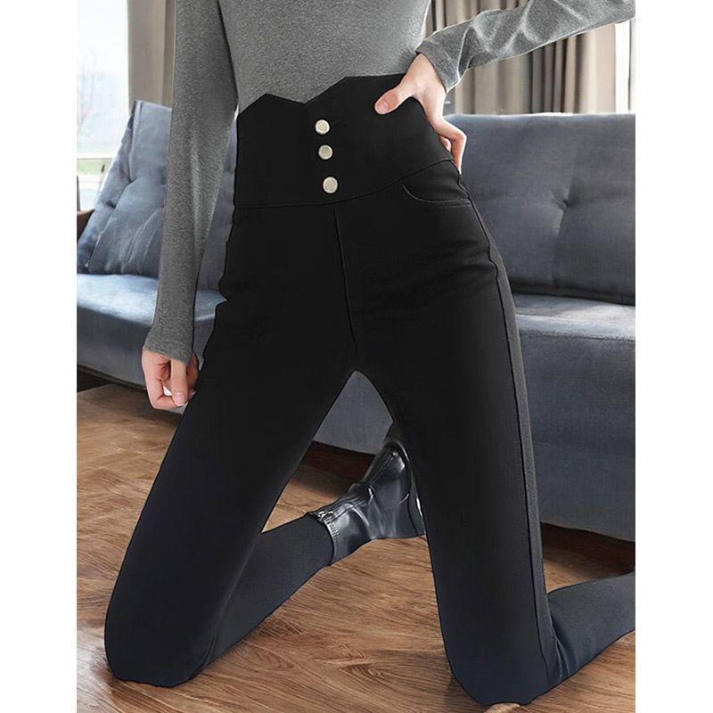 High-Waist Plus Velvet Slimming Leggings for Women, Warm & Stretchy, Plus Size, Ideal for Spring & Autumn.