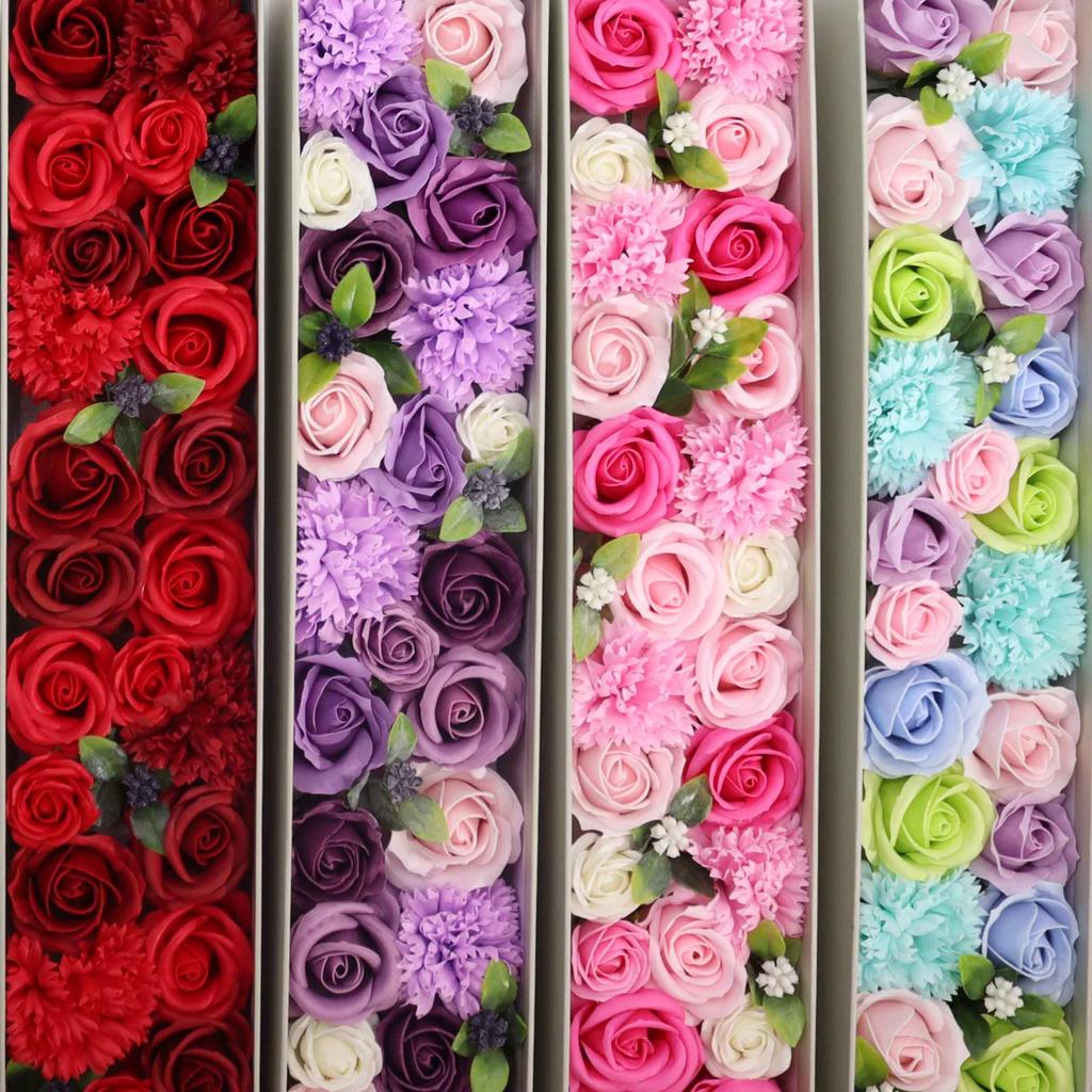 Soap Flowers Extra Long Lavender Rose and Carnation