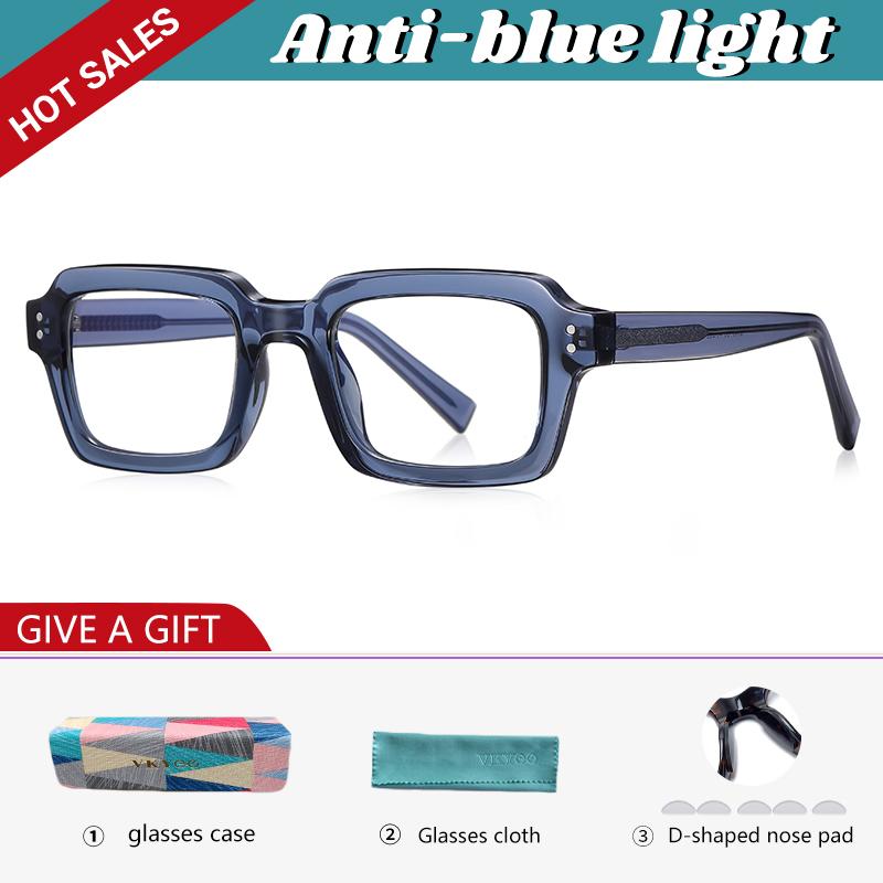 GENEVIEVE Simple Geometric Square Box Photochromic Anti-blue Light Glasses Polarized Sunglasses Can Be Customized Prescription