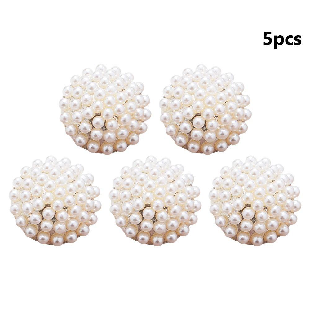 5pcs Ornaments Pearl Clothing Buttons Handmade Needlework Sewing Button Clothing Accessories