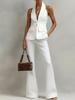 Europe and America 1116 new sleeveless summer high waist women's minimalist casual women's two-piece set