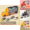 Ultimatives Spielzeug-LKW-Transport-Spielset mit 4 lebhaften Mini-Autos und Straßenschildern