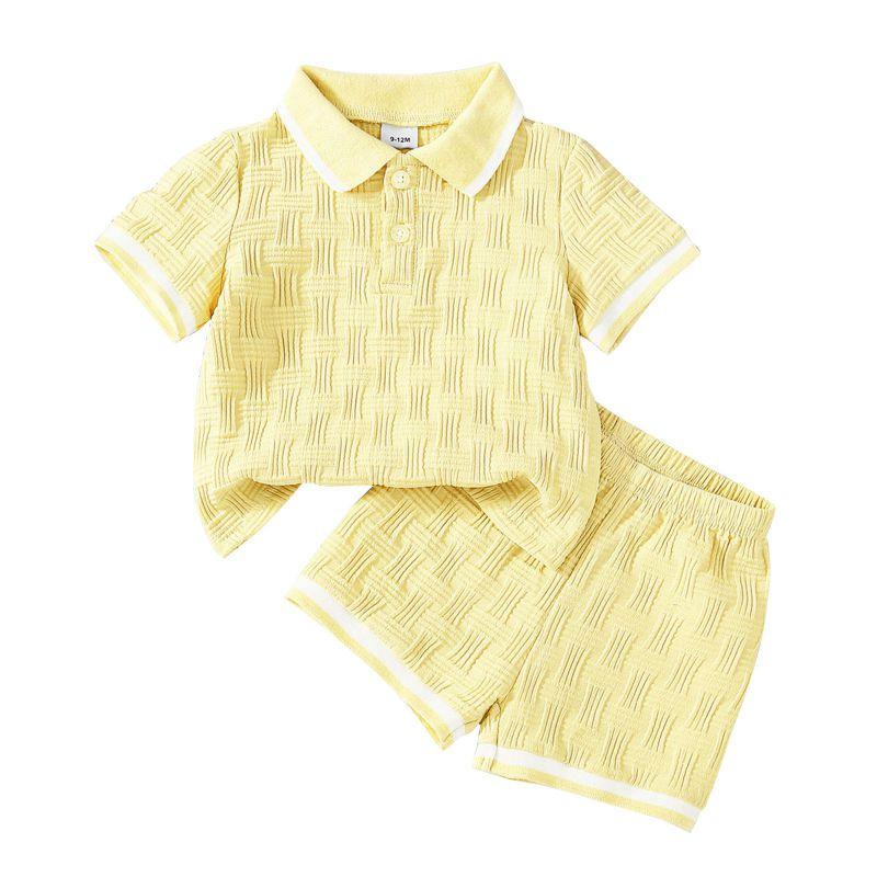 Toddler Boys Summer Lapel Short Sleeve Top and Shorts