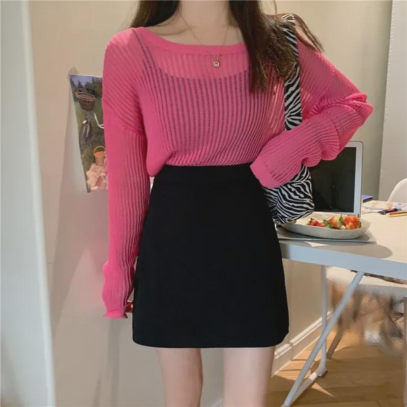 2023 Spring/Summer Korean Candy A-Line High Waist Multi-Color Student Skirt