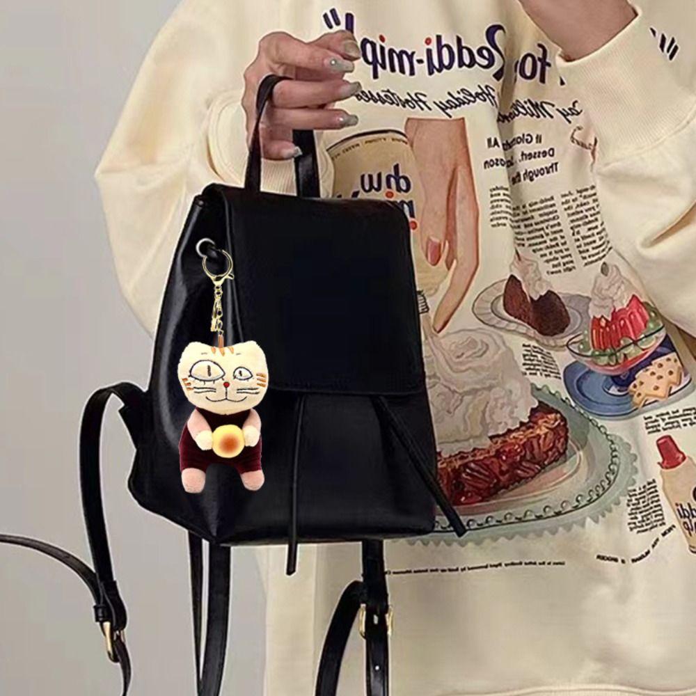 Fluffy Cute Cat Plush Doll Stuffed Animal Plush Key Chain Kawaii Cat Plush Keychain  Children