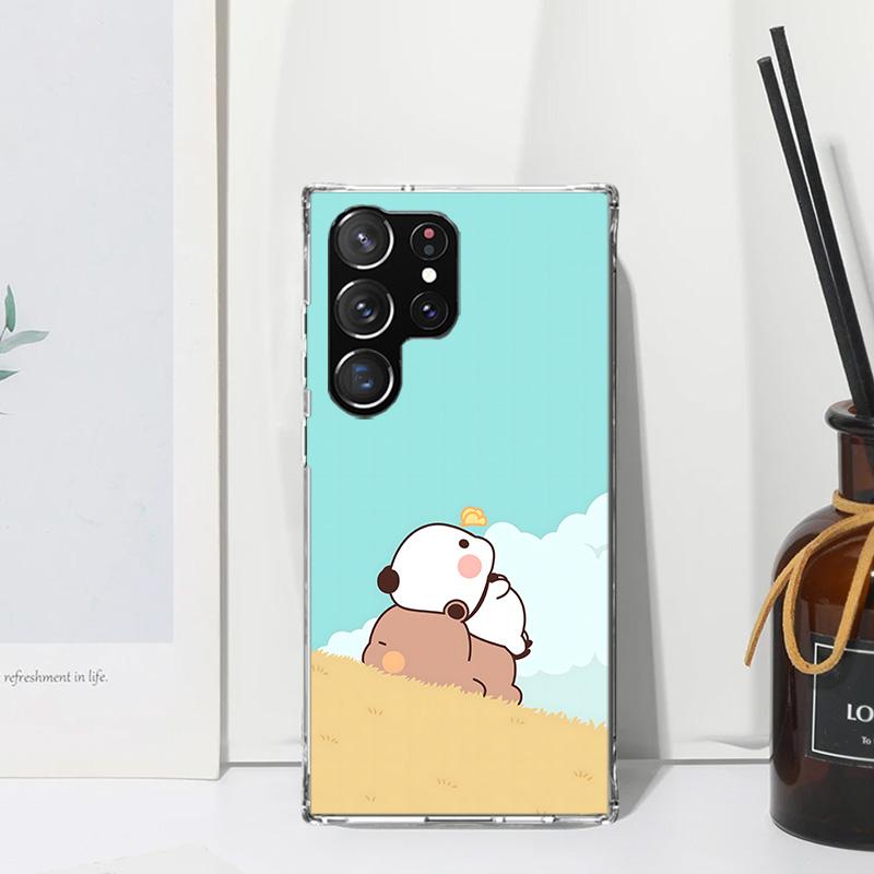 Cute Peach Goma Cat Phone Case For Samsung Galaxy S26 S25 Edge S24 FE S23 S22 Ultra S21 Plus S20 + Art Fundas Back Cover Galaxy