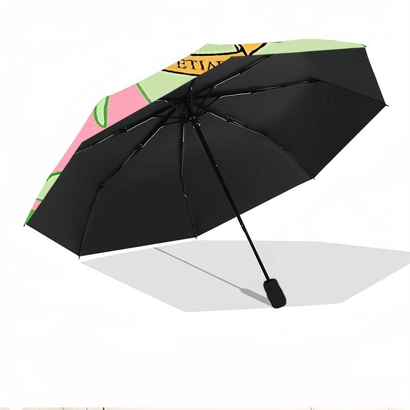 Alpha Kappa Alpha Print Automatic Open Close Umbrella, Portable Foldable Umbrella, for Outdoor Commute Camping Trip, Ideal Birthday Gift