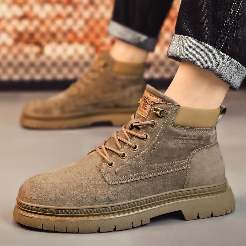 Martin boots spring and autumn mid-help thick-soled soft-soled kicks can't be rotten rhubarb boots winter velvet cotton shoes