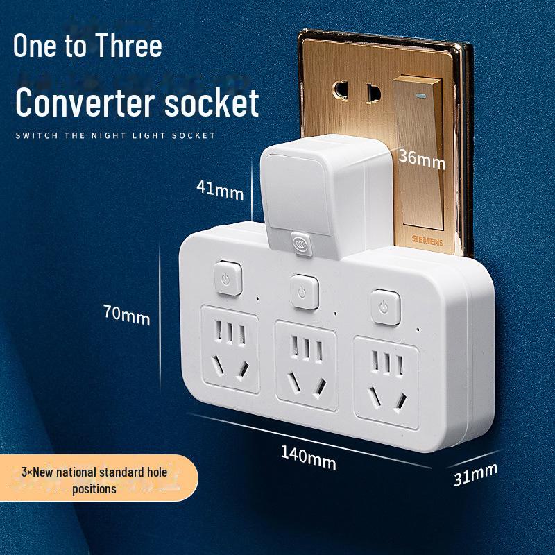 Multi-Function USB Wireless Converter: Home Office Socket Board with Night Light