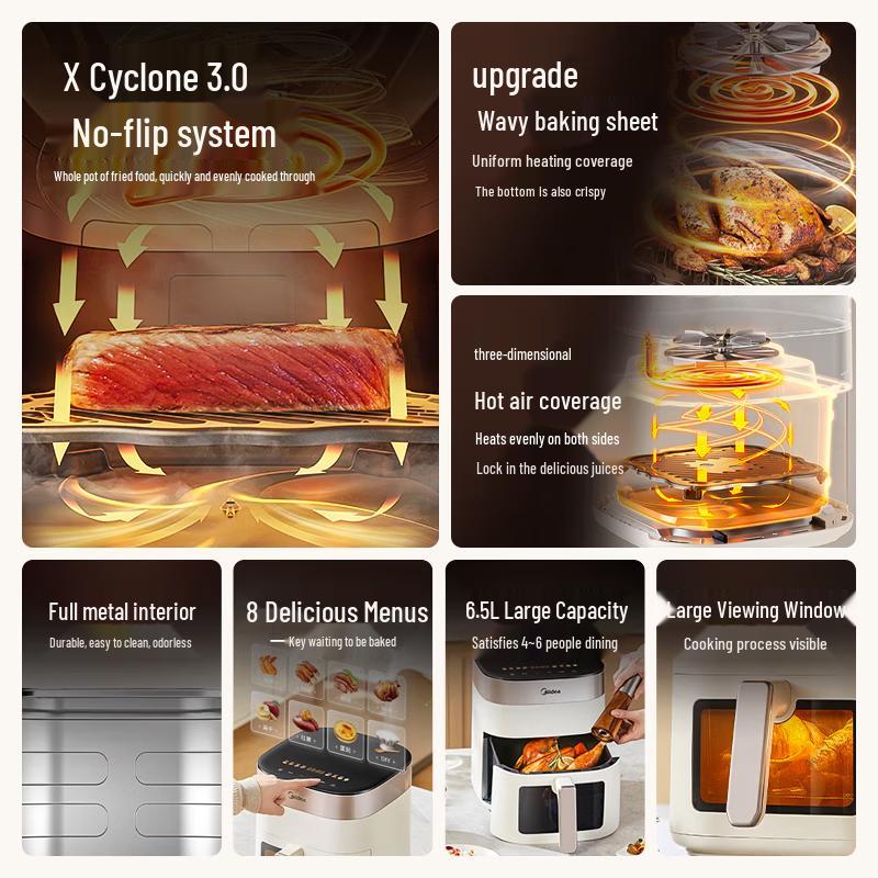 Midea 6.5L Smart Steam & Roast Air Fryer