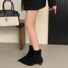 2025 autumn and winter retro short boots thin boots design sense niche thin heel high heel boots French women's boots