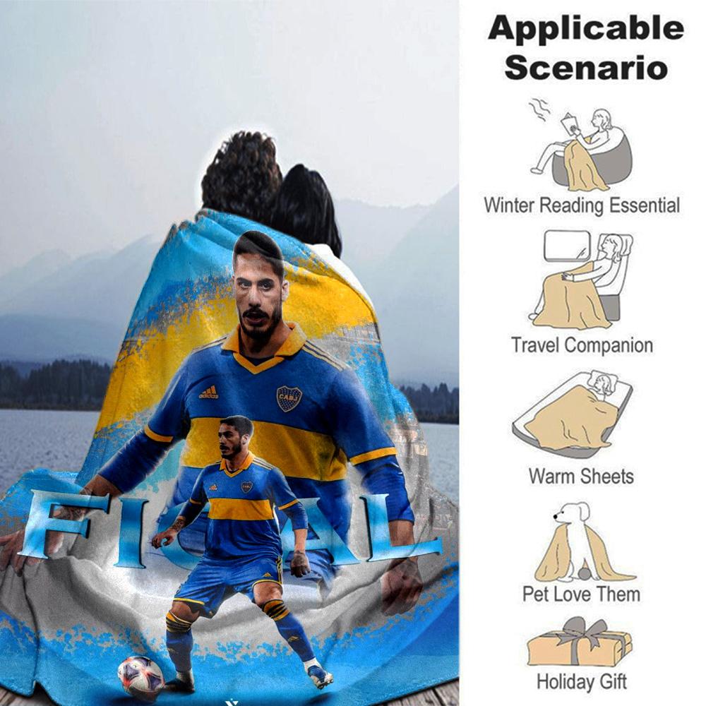 Boca Juniors Fußballspieler Vintage Graffiti Druck Flanelldecke Weich Warm Überwurf Sportfan Heimdekoration für Sofa Schlafzimmer Reise