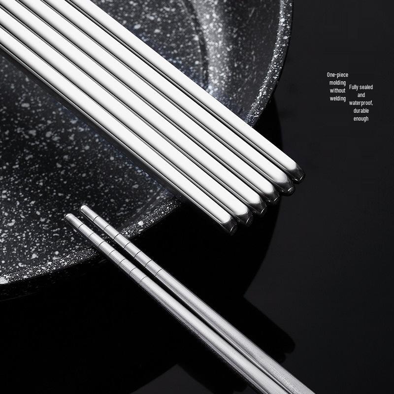 Korean Style Stainless Steel Chopsticks - High Temperature Resistant, Ideal for Home, Restaurant, and Hotel Use