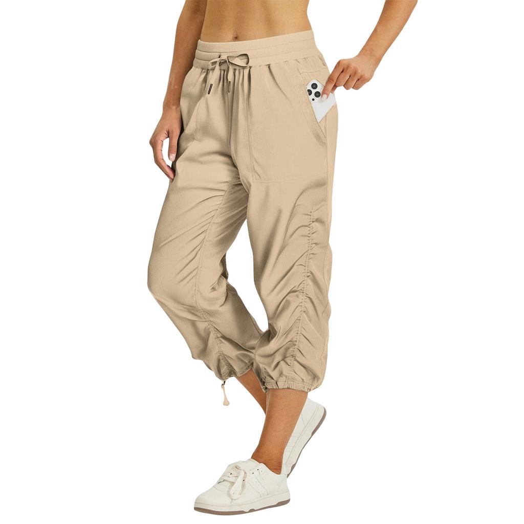 Women's Pleated Cargo Hiking Pants With Pockets