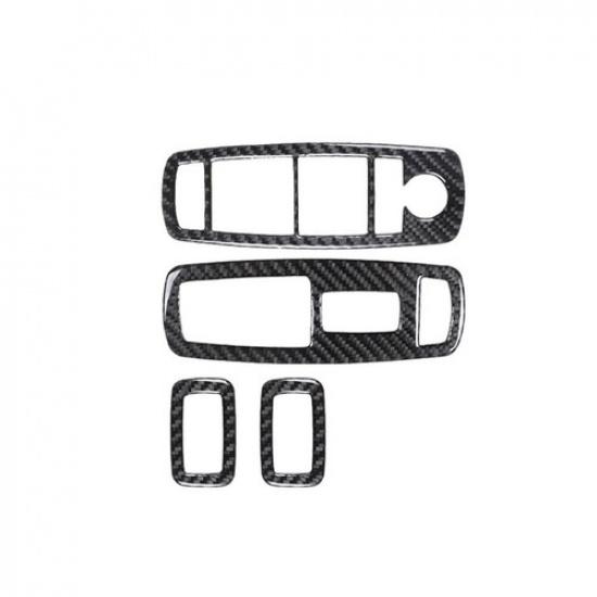 4pcs For Chrysler 300 2015-21 Carbon Fiber Window Switch Interior Cover Trim