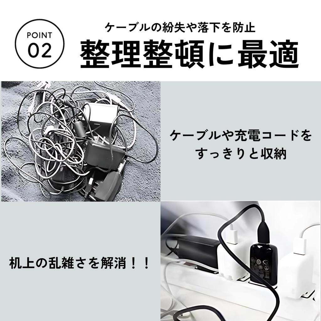 DIZLAS Magnetic Cable Holder, Cable Clip, USB Cord, Wire Management, Storage, Desktop, Desk, Convenient Item (Black)