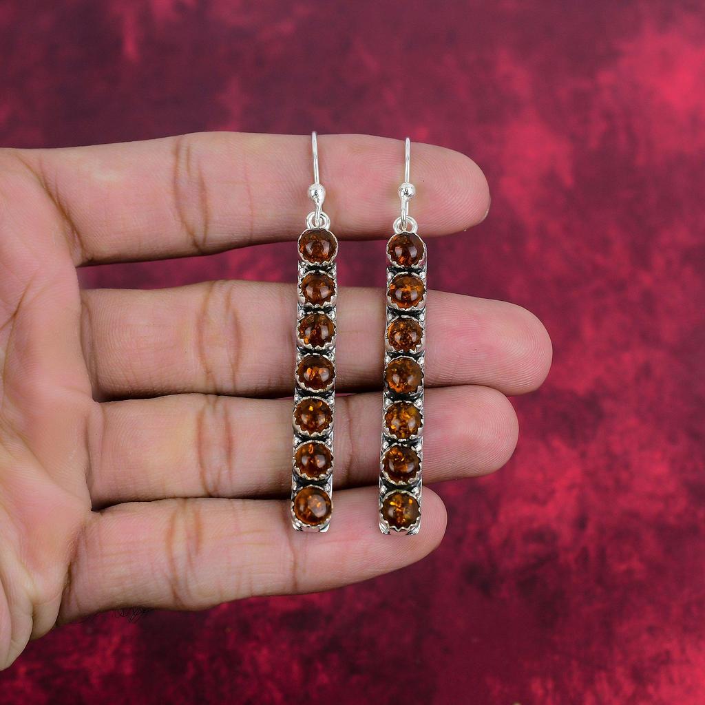 Baltic Amber Earrings Gemstone Jewelry, 925 Solid Sterling Silver Earrings, Gift For Women Handmade Earrings
