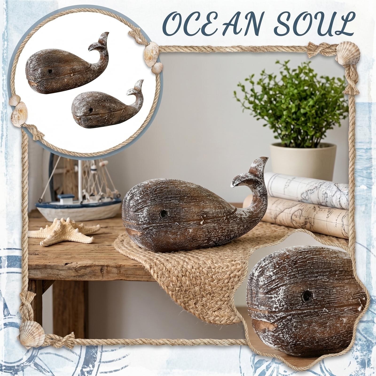 

Resin Vintage Whale Ornament — Home Decor, Living Room, Study, And Desktop Statue One Size