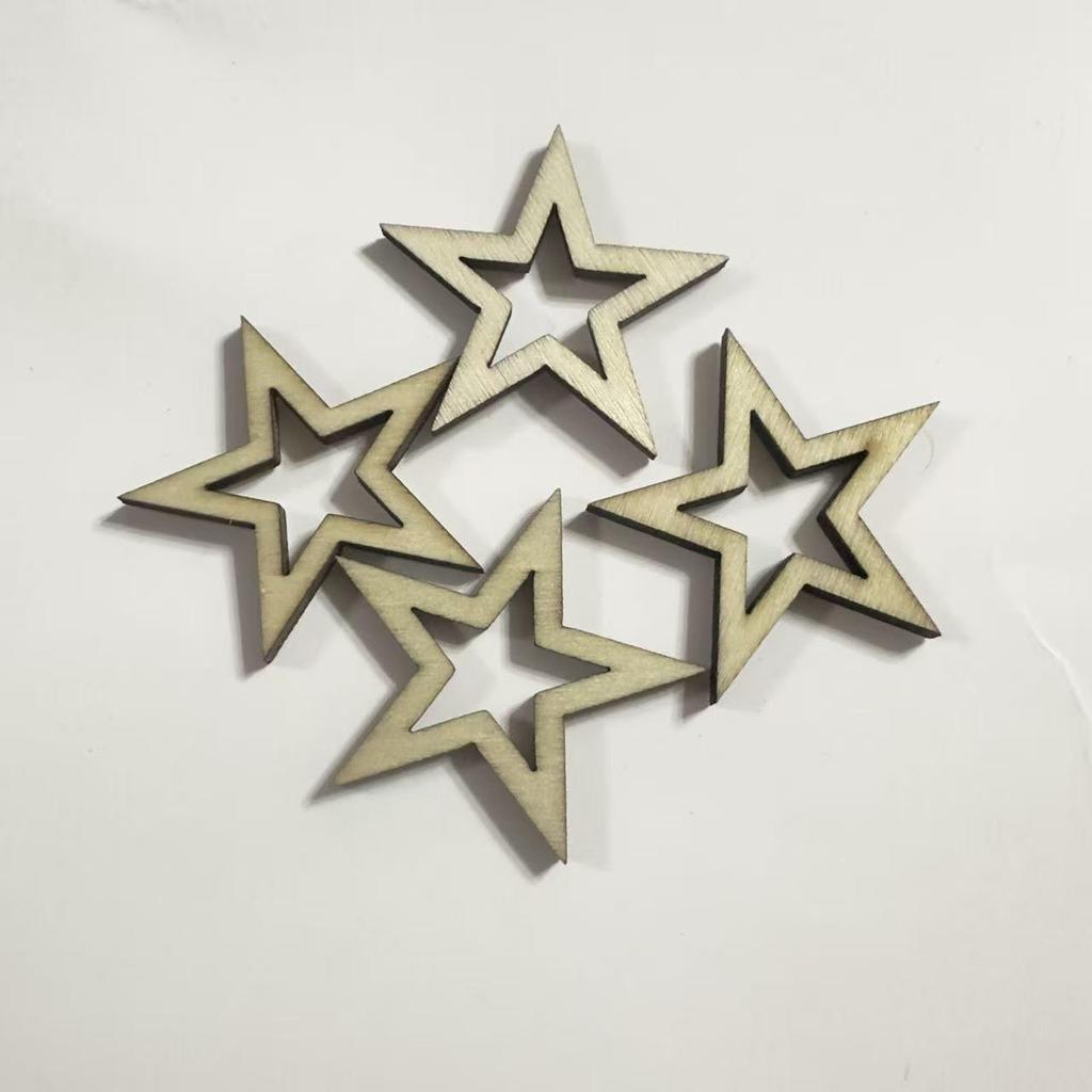 Star-Shaped Hollow Wooden Handicrafts - DIY Handmade Accessories