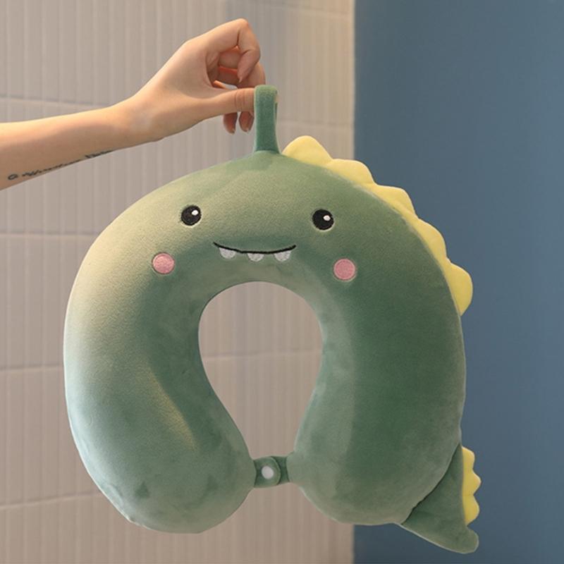 Soft Velvet U Shape Neck Pillow With Optional Animal Designs Memory Foam Cushion For Children Traveling