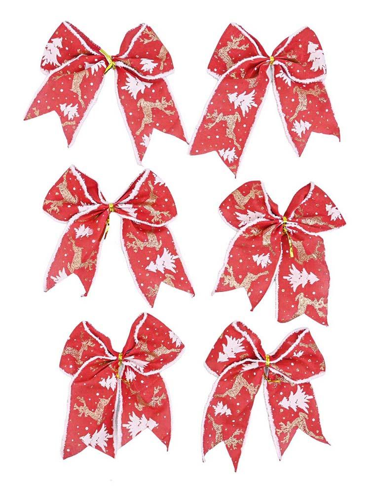 Festive Bows Red Christmas Bows Festive Decorations Easy To Use Generous Size Reusable Bows Indoor Outdoor Decorations