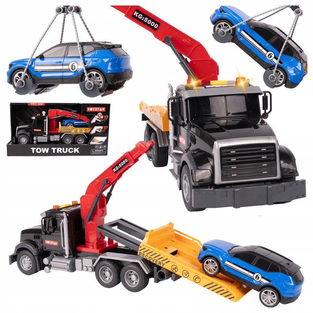 [PACZB] Tow Truck with Crane, LED Sound + Car Z3156