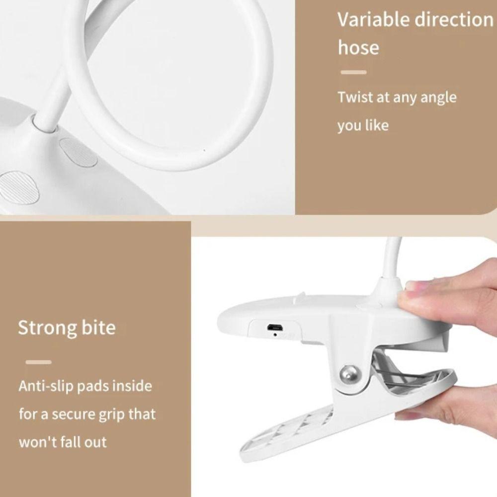 USB Charging Table Lamp With Clip LED Light Creative Reading Night Light  Bed