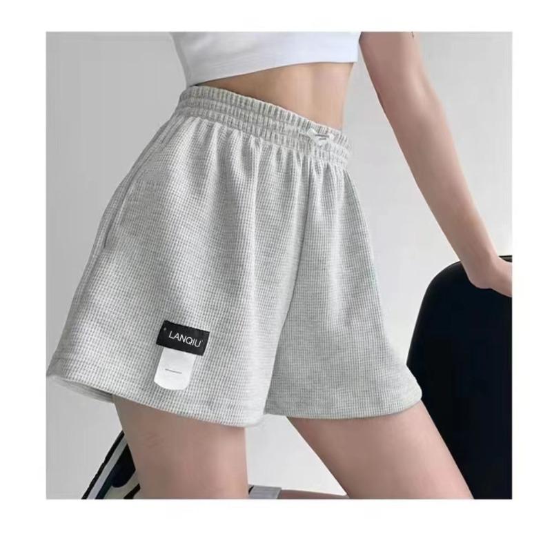 Loose Sports Shorts Women's Elastic Waist Wide-leg  Pants Casual Slimming High Waist Straight