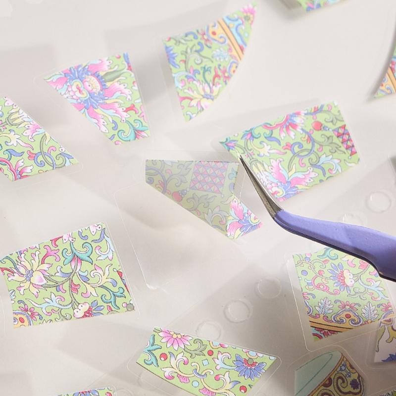 Miniature Ceramic Art Sticker Porcelain Scenery PET Sticker For Journaling Notebook Photo Album Scrapbooking Supplies