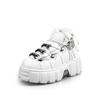 Fashion Spring New Women's Shoes Heavy Metal Thick Soles High Top Punk Small Leather  Gothic Dark Motorcycle Boot Tide Valentine's Day