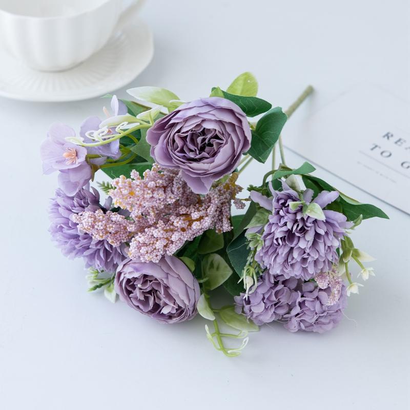 

Artificial Flowers Valentine s Decora Home Room Table Vase Wedding Wreath Garden Rose Arch Silk Peony Brial Bouquet Scrapbooking 1 pc фиолетовый