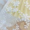 1 Yards Embroidery Fabric White Floral Mesh Lace Fabric For Diy Women Wedding Bridal Dress Cheongsam Lolita Clothes