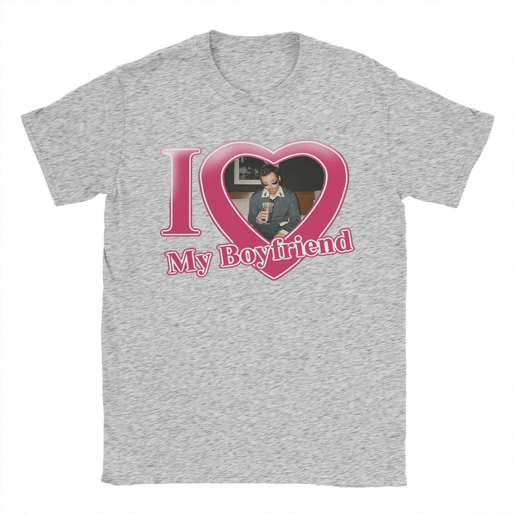 Harry Styles I Love My Boyfriend Mens T Shirt  Hipster Tees Short Sleeve O Neck TShirts Pure Cotton Plus Size Clothing