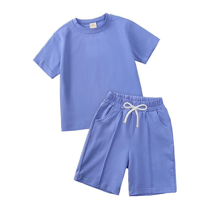 2026 Summer Boys' Casual T-shirt and Shorts Set - Loose Fit, Short-Sleeve for Toddlers and Kids (2-Piece Set)