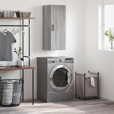Vidaxl Wall Cabinet, Sonoma Oak Grey, 34.5X34X90 Cm
